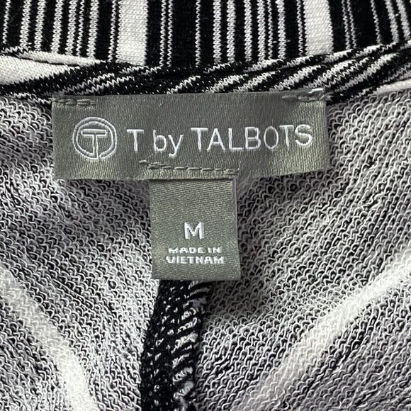 T by Talbots Chevron Stretch V-Neck Side Pocket Dress Women's Size Medium - Picture 3 of 8